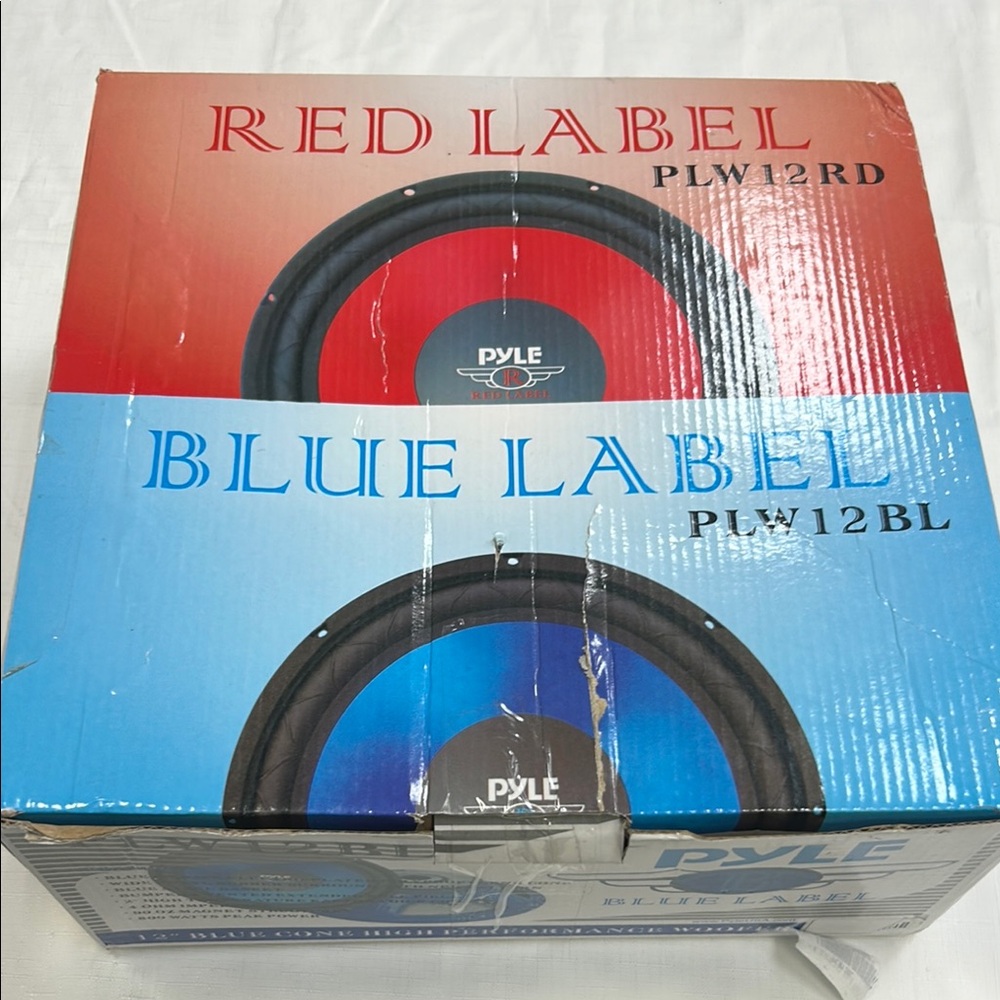 Pyle Red and Blue Label Subwoofers
